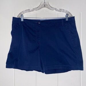 Crown Ivy Caroline Women High Rise Size 14 Blue 5" Inseam Chino Short‎ Pull On